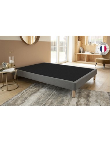 sommier tapissier beige 140x190 pied bois h15