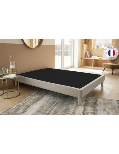 sommier tapissier gris clair 90x200 pied bois h20