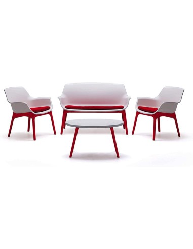 set lounge luxor blanc / rouge