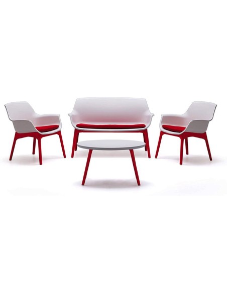 set lounge luxor blanc / rouge
