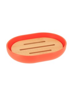 6474264 - porte savon oval ps/bambou - orange/bambou