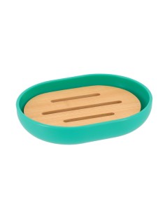 porte savon oval ps/bambou - vert/bambou
