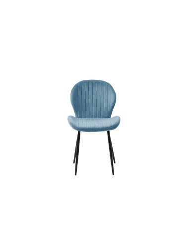 enzo - chaise velours bleu fonce