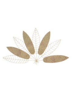 deco mur met/nat feuille 81x45