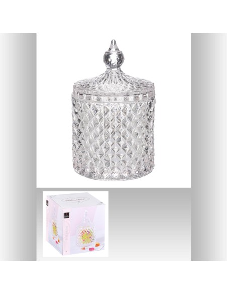 bocal verr 0,28l diamant D. 8,5 x H. 15 cm