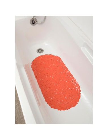 fond de baignoire pvc 69x36 cm bulles - orange