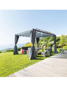 165726 - pergola belize lattes 3,8x3m L. 300 x P. 380 x H. 220 cm