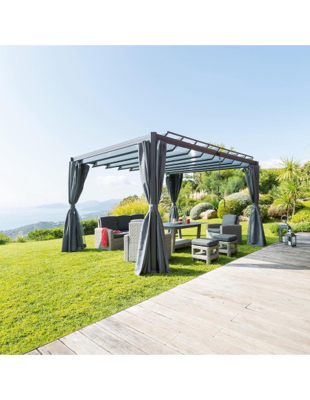 165726 - pergola belize lattes 3,8x3m L. 300 x P. 380 x H. 220 cm