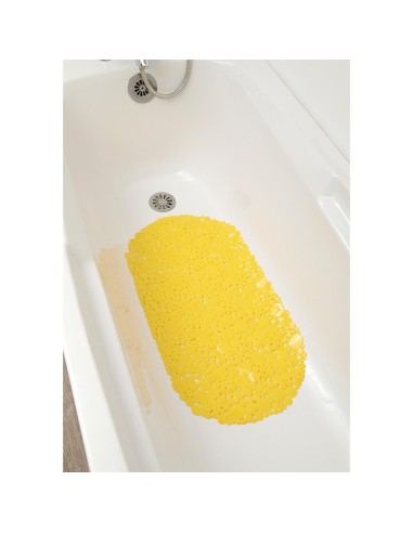 fond de baignoire pvc 69x36 cm bulles - jaune