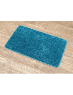 7746115 - tapis microfibre doux dessous latex 45x75 cm - bleu tahitien
