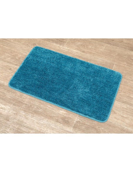 7746115 - tapis microfibre doux dessous latex 45x75 cm - bleu tahitien