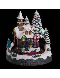 village de noel eglise+tunnel mv 12l