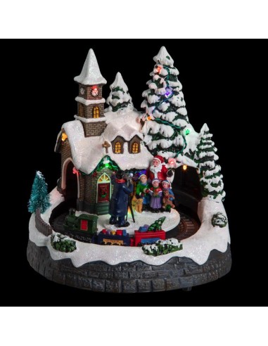 village de noel eglise+tunnel mv 12l