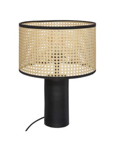 173233-lampe cannage "arty" noir h.47
