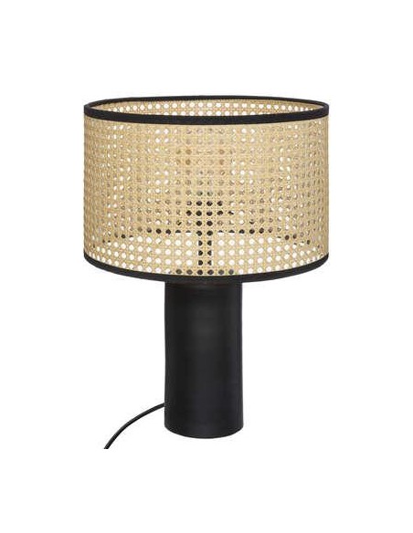 173233-lampe cannage "arty" noir h.47
