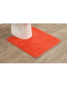 7747120 - tapis contour wc microfibre 45x50 cm dessous latex - orange