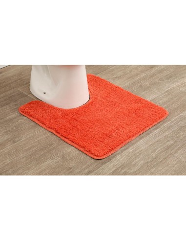 7747120 - tapis contour wc microfibre 45x50 cm dessous latex - orange