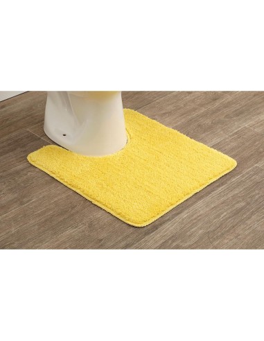 7747196 - tapis contour wc microfibre 45x50 cm dessous latex - jaune