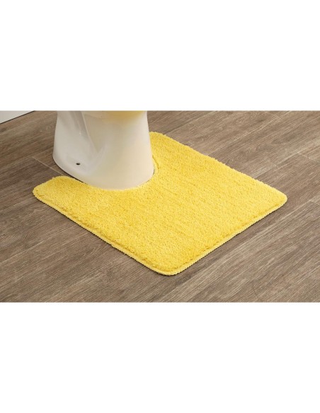 7747196 - tapis contour wc microfibre 45x50 cm dessous latex - jaune