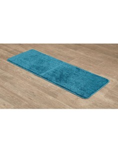 7748115 - tapis microfibre double vasque 45x120 cm dessous latex - bleu tahitien