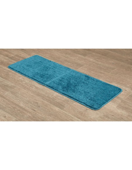 7748115 - tapis microfibre double vasque 45x120 cm dessous latex - bleu tahitien