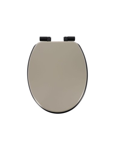 abattant wc mdf 18 pouces assise noire attaches abs frein de chute noires - kaki