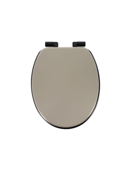 abattant wc mdf 18 pouces assise noire attaches abs frein de chute noires - kaki