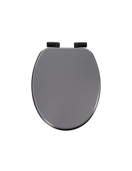 aa4112180 - abattant wc mdf 18 pouces assise noire attaches abs frein de chute n