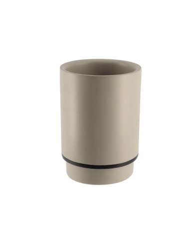 aa61140143 - gobelet polyresine rond - kaki/noir