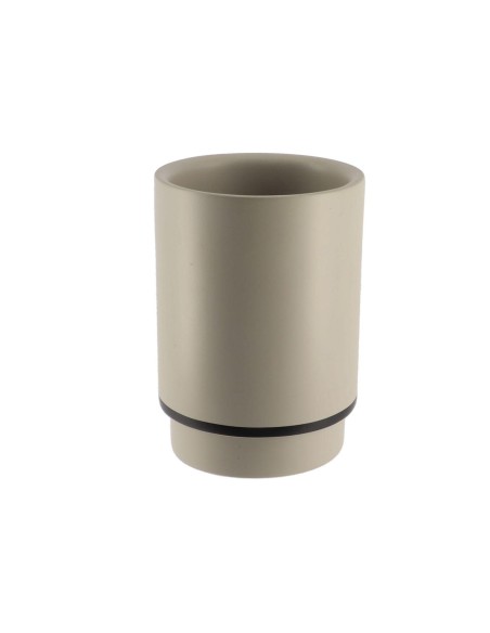 aa61140143 - gobelet polyresine rond - kaki/noir