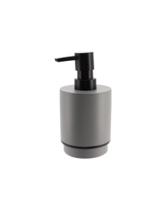 aa62140180 - distributeur a savon polyresine rond 290 ml - gris /noir