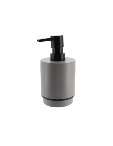 aa62140180 - distributeur a savon polyresine rond 290 ml - gris /noir