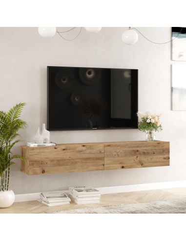 fr12-aw - meuble tv anais pin/blanc 100*31,6*29,6 cm