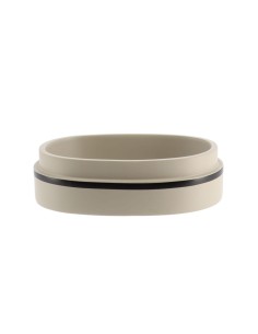 aa64140180 - porte savon polyresine oval - gris /noir
