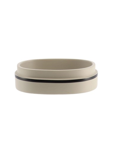 aa64140180 - porte savon polyresine oval - gris /noir
