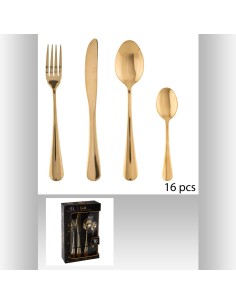 145653 - menagere inox 16p gold