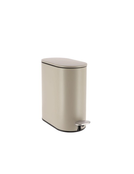 aa6549143 - poubelle metal ovale 5l frein de chute pedale acier inox - kaki