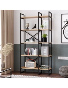 vg5-a - bibliotheque lucy 3 colonnes  noir 143*30*175 cm