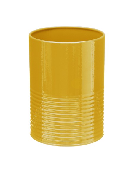 pot ustensile metal jaune rc D. 11 x H. 15 cm