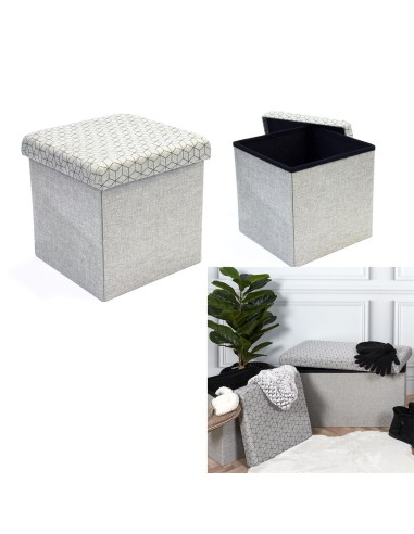 hd3167-coffre pouf pliable gris motif noir m4