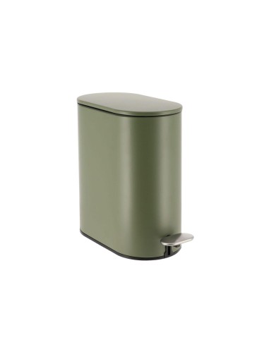 poubelle metal ovale 5l frein de chute pedale acier inox - ficelle