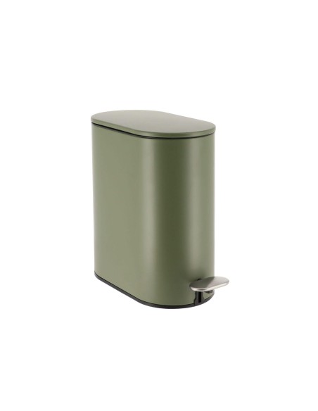 poubelle metal ovale 5l frein de chute pedale acier inox - ficelle