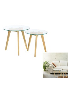 table gigogne en verre trempe plateau rond gm