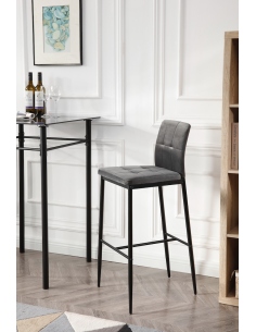 chaise haute django - en velours taupe  - 53x48x105cm