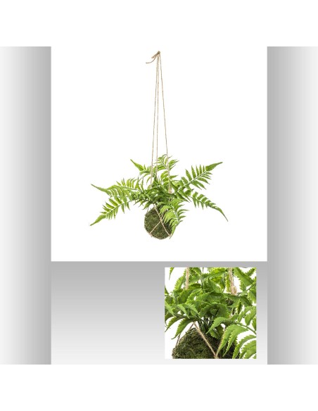168640-suspension boule fougere D. 40 x H. 27 cm