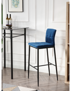 chaise haute django - en velours orange - 53x48x105cm