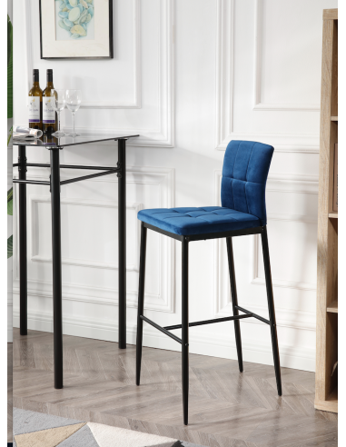 chaise haute django - en velours orange - 53x48x105cm