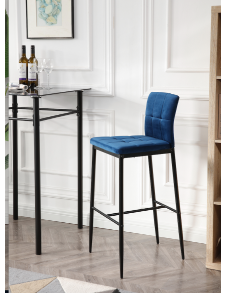 chaise haute django - en velours orange - 53x48x105cm