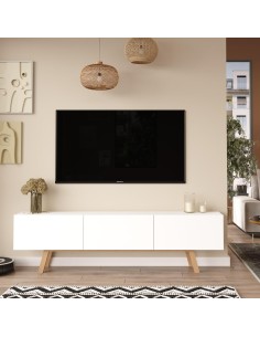 pu1-w - meuble tv clemence 180*29*49cm