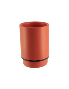 aa61140124 - gobelet polyresine rond - terre de sienne/noir